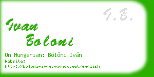 ivan boloni business card